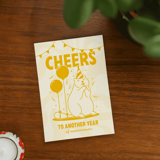 'Cheers to Another Year' Geburtstags Grußkarte