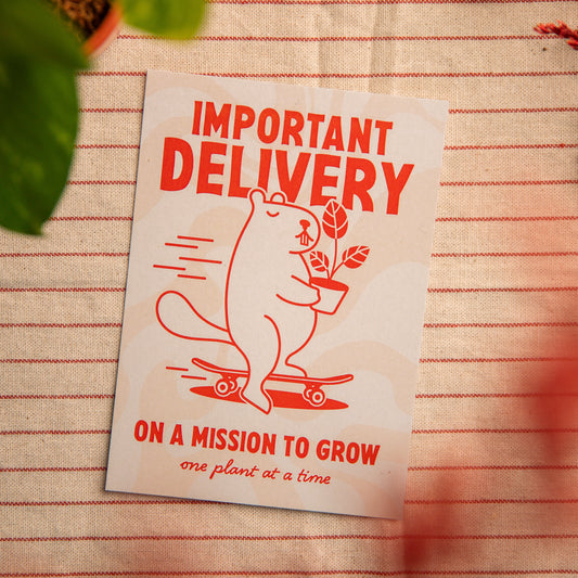'Important Delivery' Grußkarte