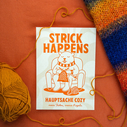 'Strick Happens' Grußkarte