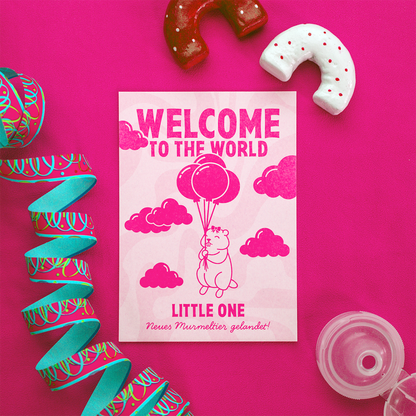 'Welcome to the World' Grußkarte