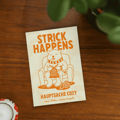 'Strick Happens' Grußkarte