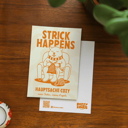 'Strick Happens' Grußkarte