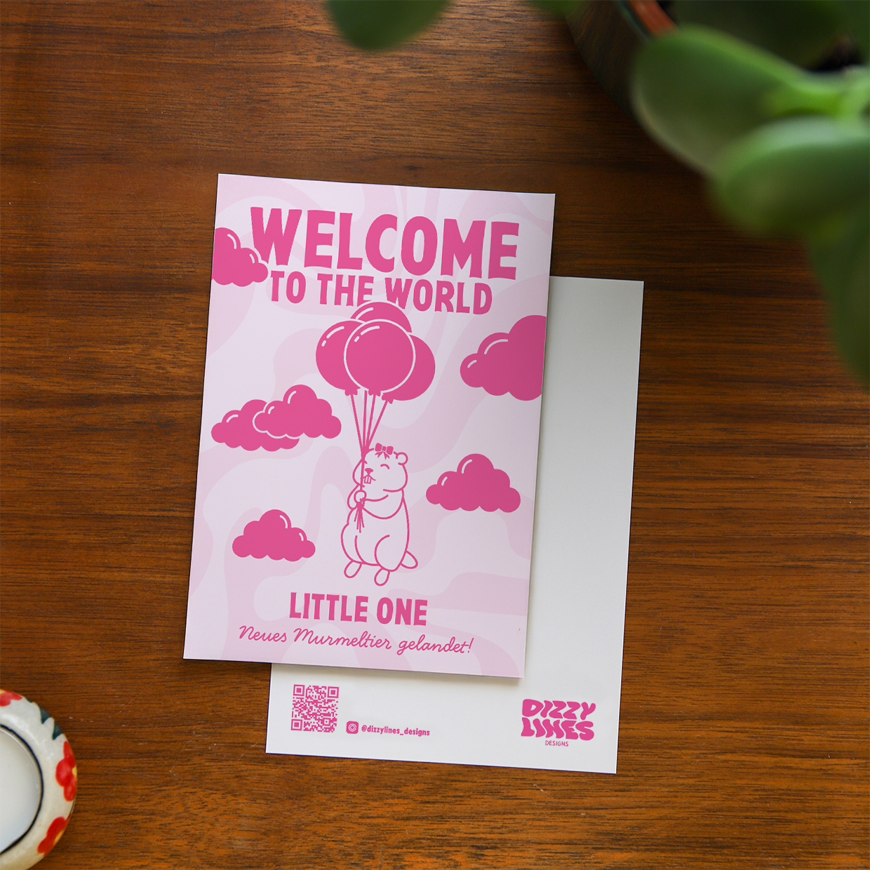 'Welcome to the World' Grußkarte