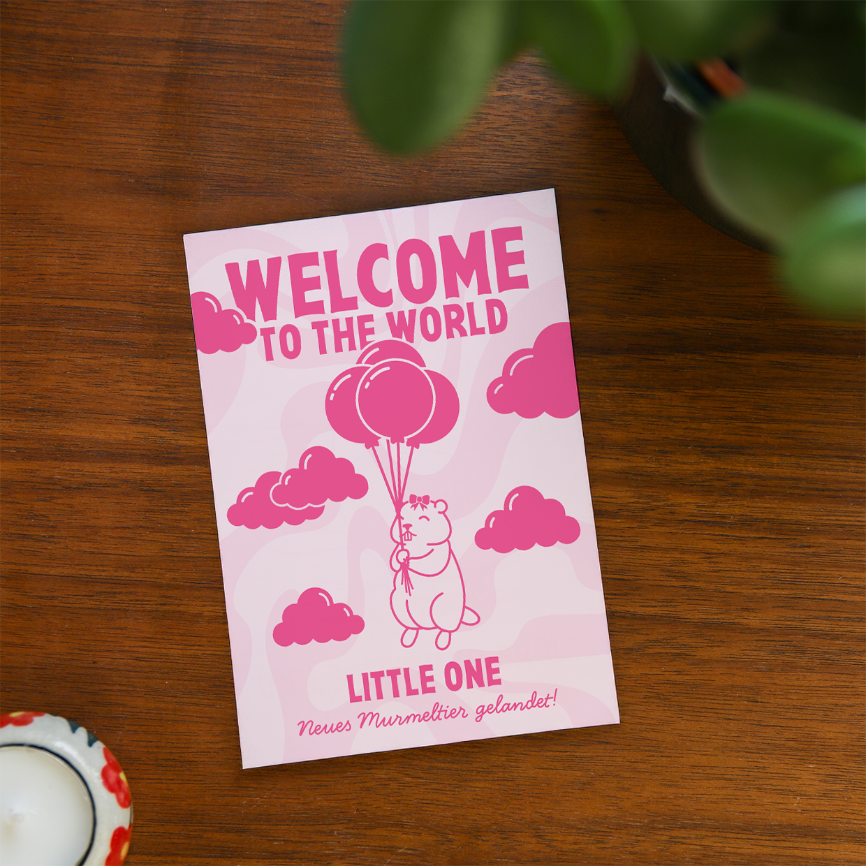 'Welcome to the World' Grußkarte